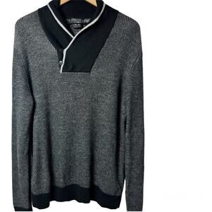 ARMANI EXCHANGE GREY BLACK LONG SLEEVE MEN SOFT MATERIALS WOOL SWEATER XL